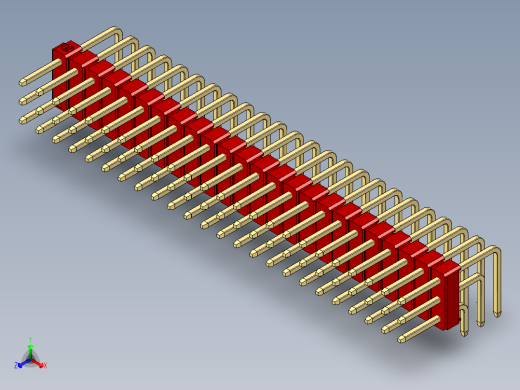 彩色公排针 100mil 2.54mm 系列-DS1022_red_3x24p_100mil_TypeD_rev1.0