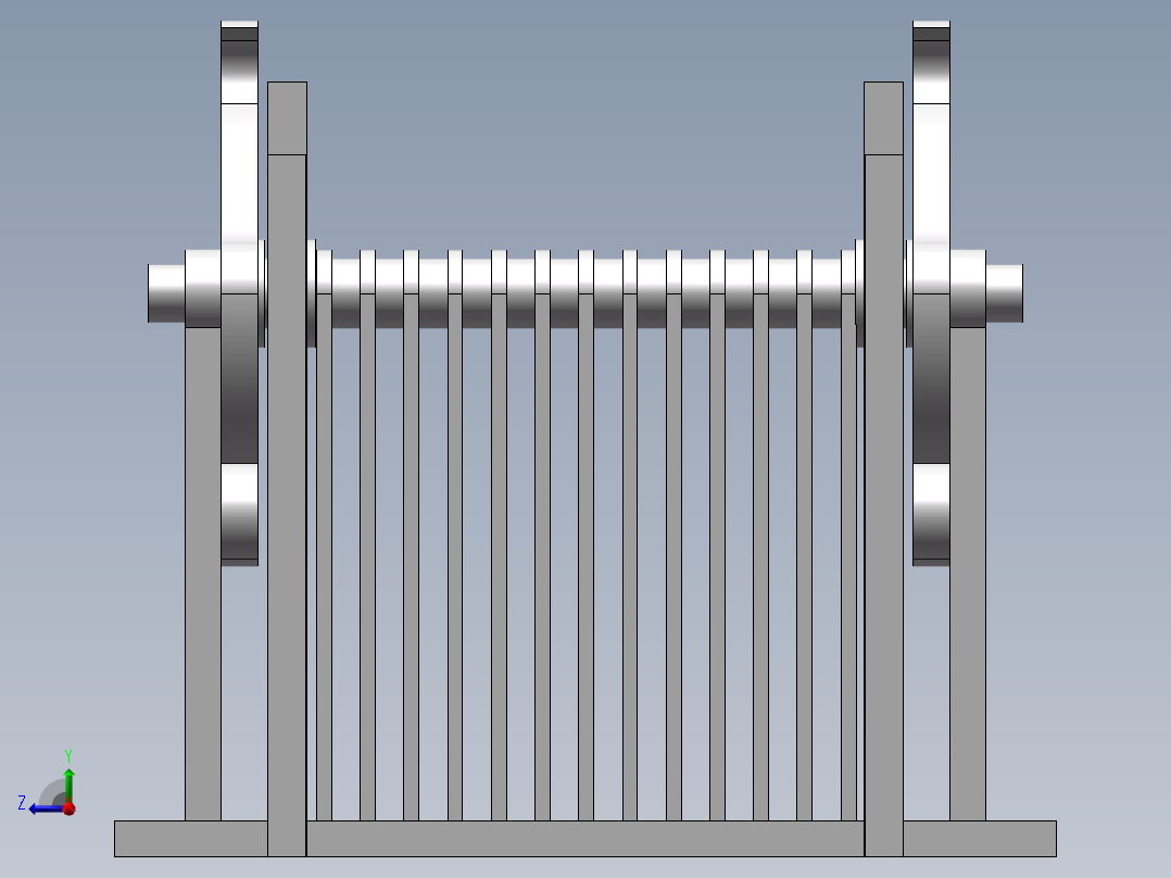 面条加工用晾晒架右视图