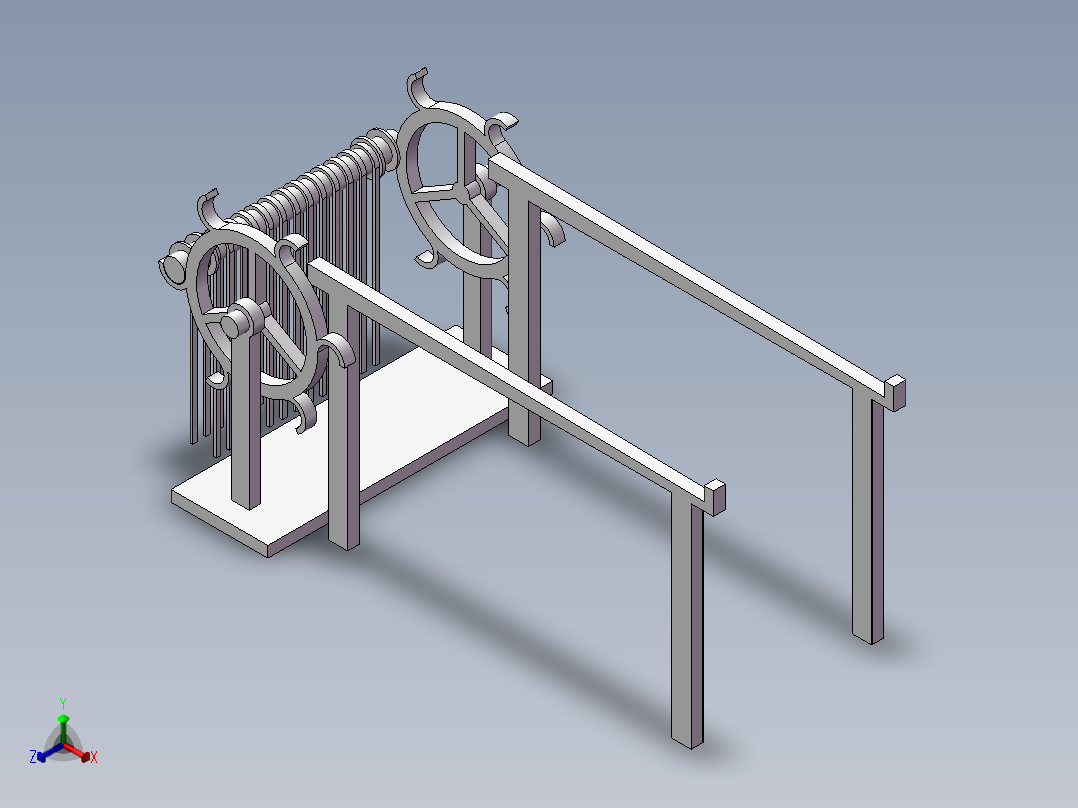 面条加工用晾晒架正等轴测图