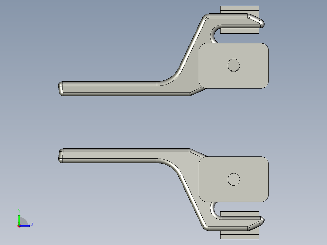 关闭拖车门把手左视图