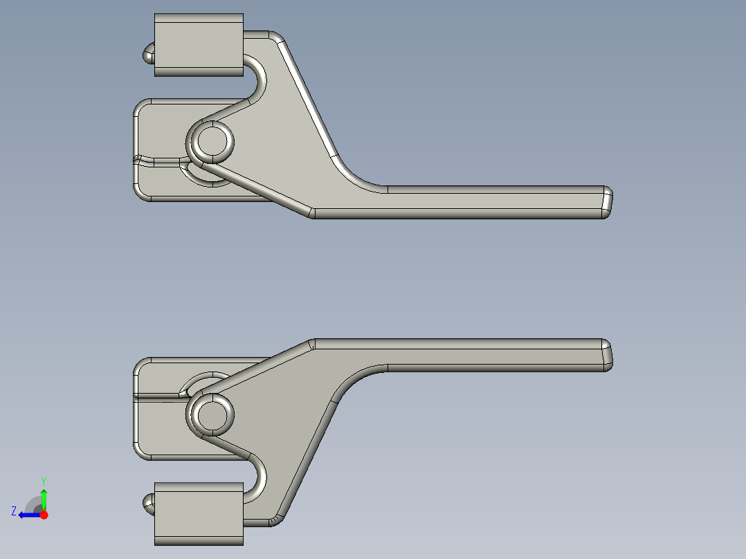 关闭拖车门把手右视图