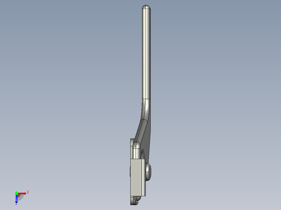 关闭拖车门把手俯视图