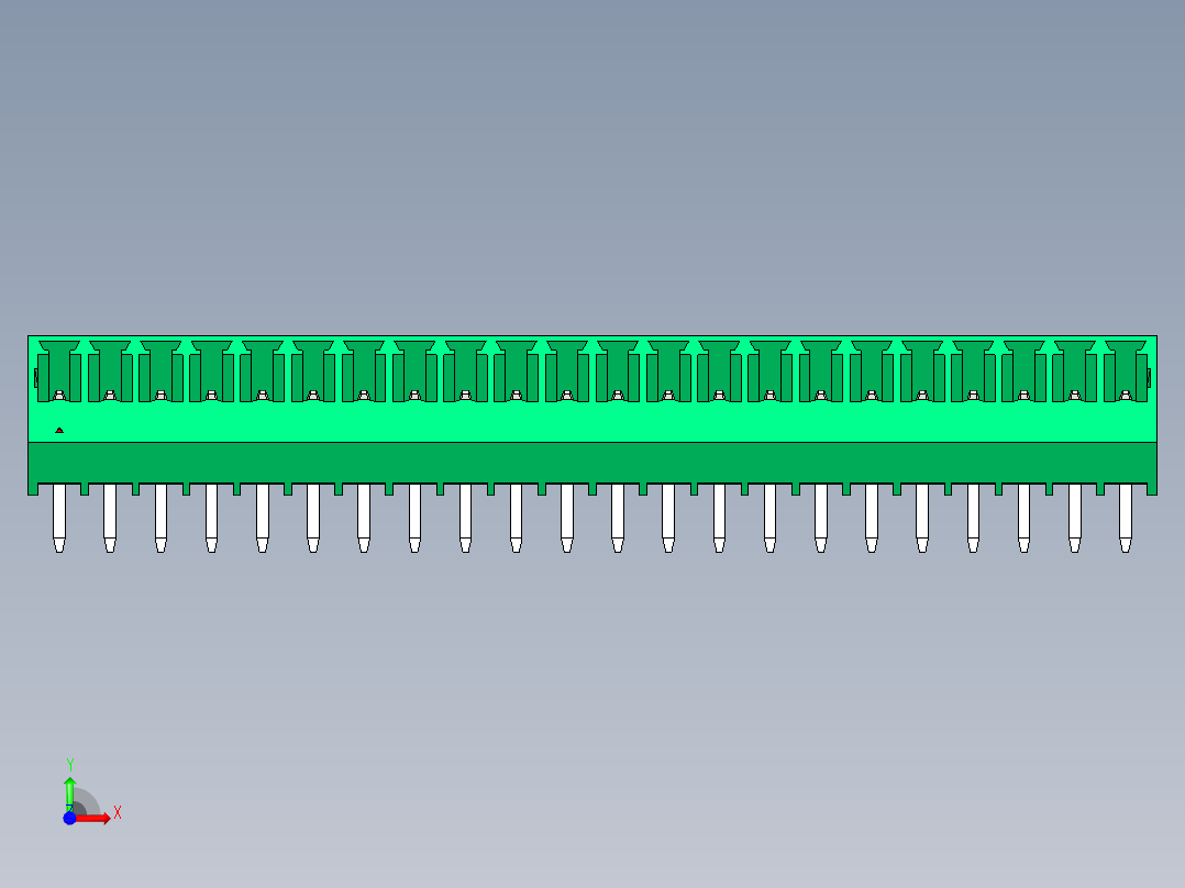 DEGSON 15EDG 系列 3.5mm 插拔式接线端子 FullPack-15EDGLC-3.5-22P-14-00AH前视图