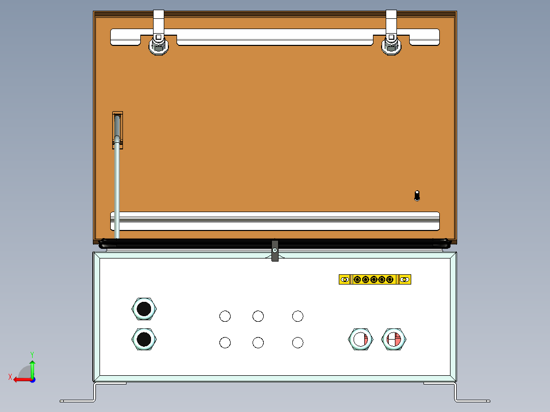 三天线口光电箱后视图