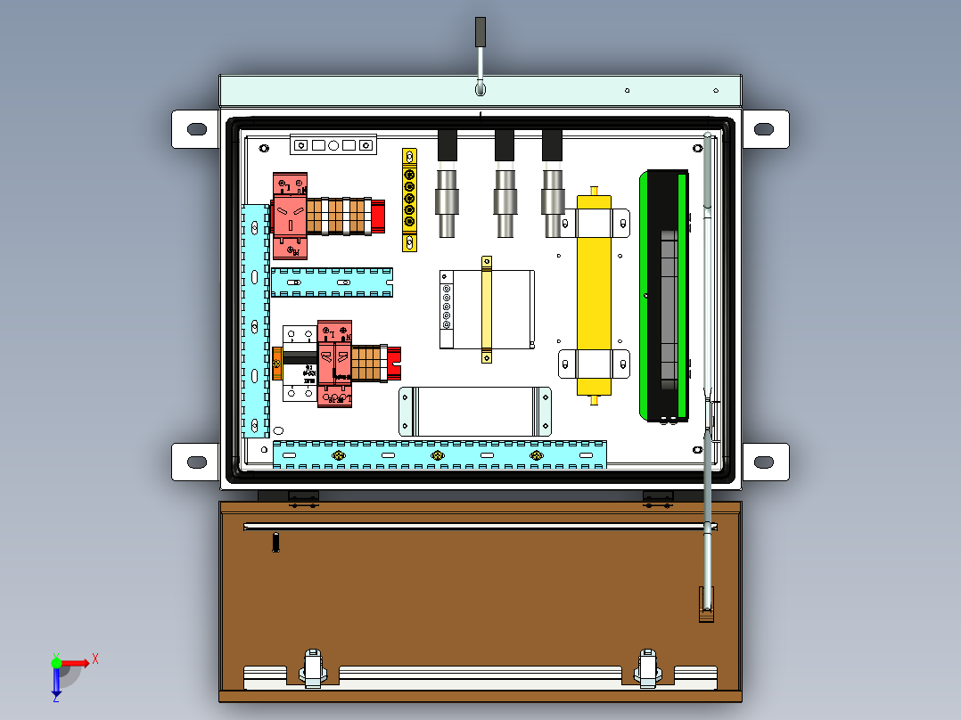 三天线口光电箱俯视图