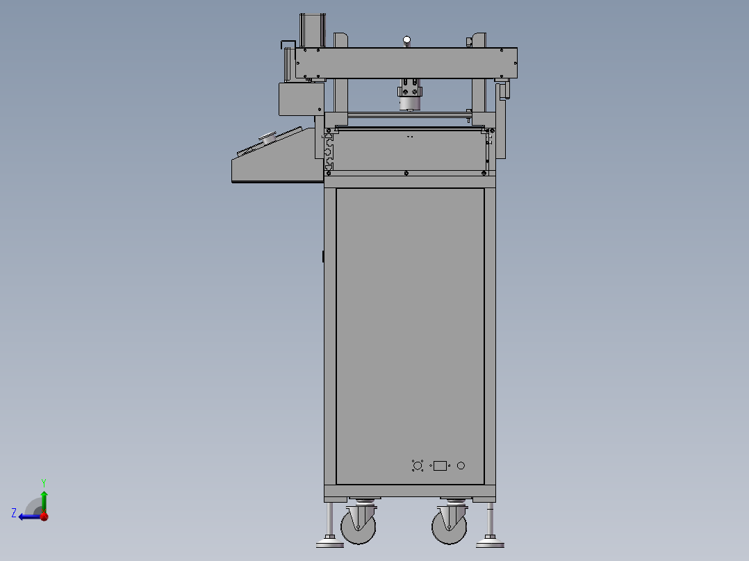 崔盘检测摆盘机3D模型右视图