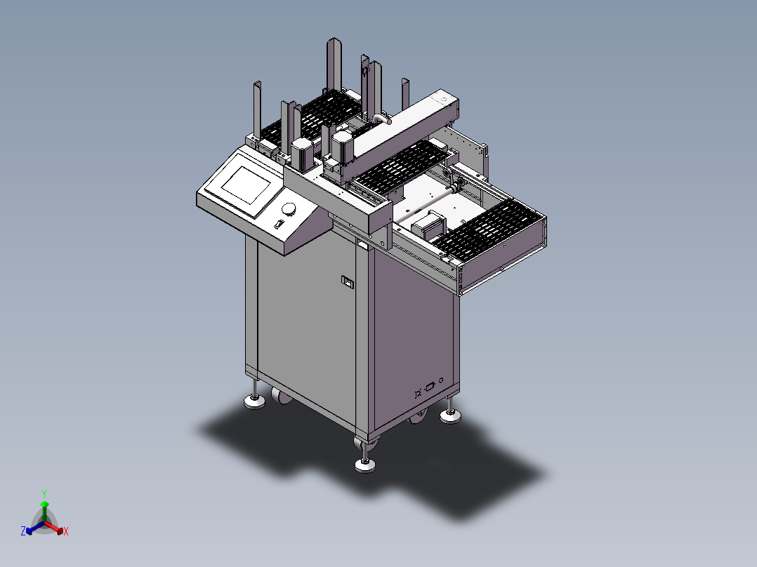 崔盘检测摆盘机3D模型正等轴测图
