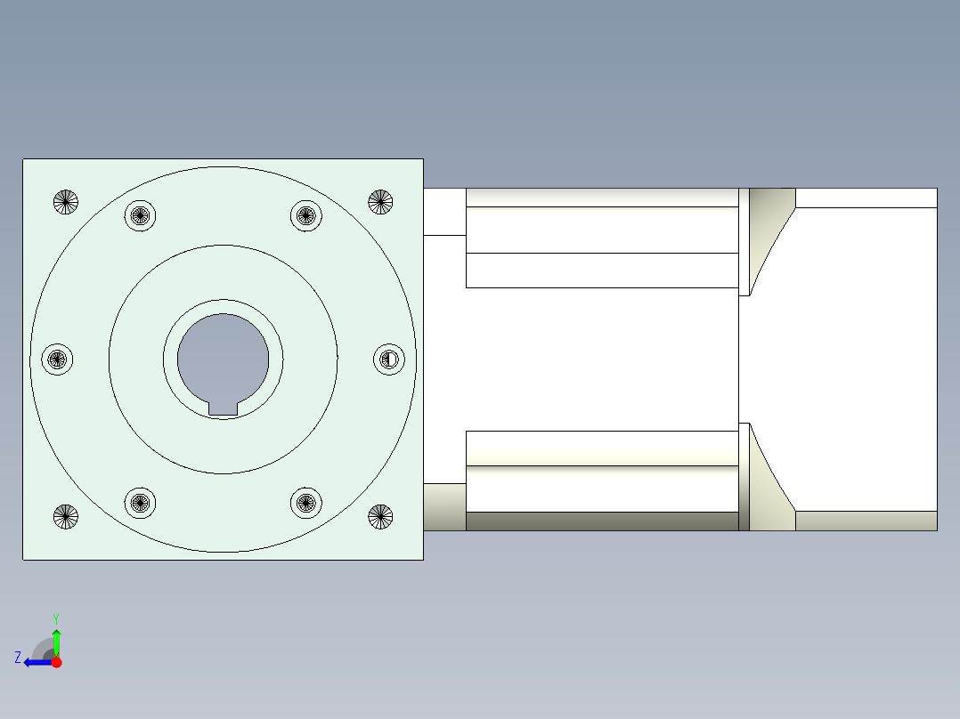 换向器32PW140双孔 PLX120-L2 22-110-145-M8.stp右视图