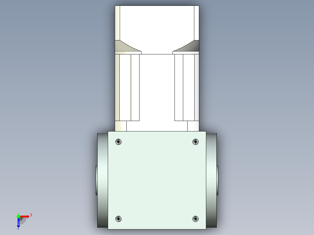 换向器32PW140双孔 PLX120-L2 22-110-145-M8.stp俯视图
