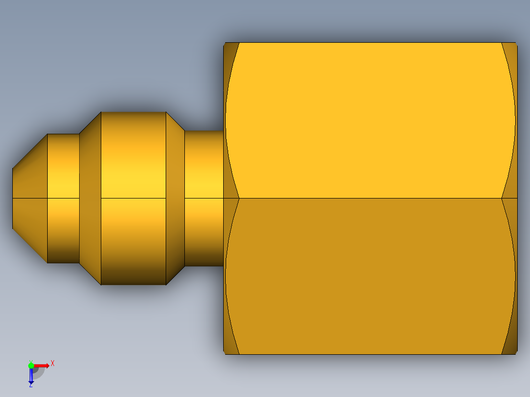 扩口式工业通用硬管接头Female Connector 46F-2-2俯视图