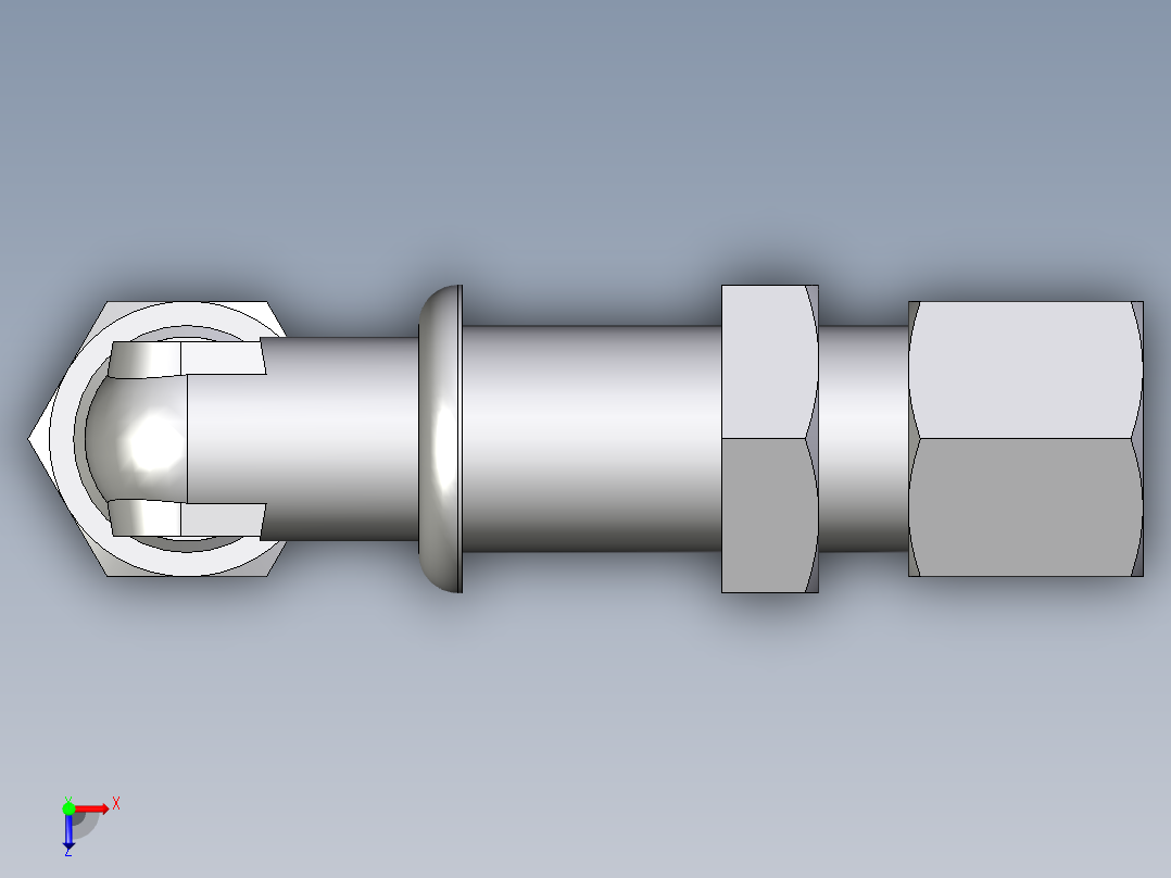 卡套式工业通用硬管接头EO_Bulkhead_elbow_WSV08LCF俯视图