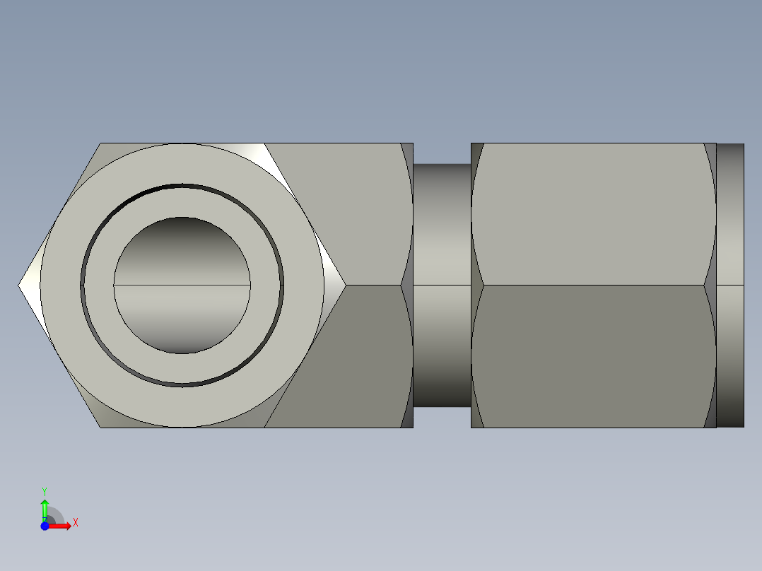 卡套式工业通用硬管接头8_dbu-s前视图