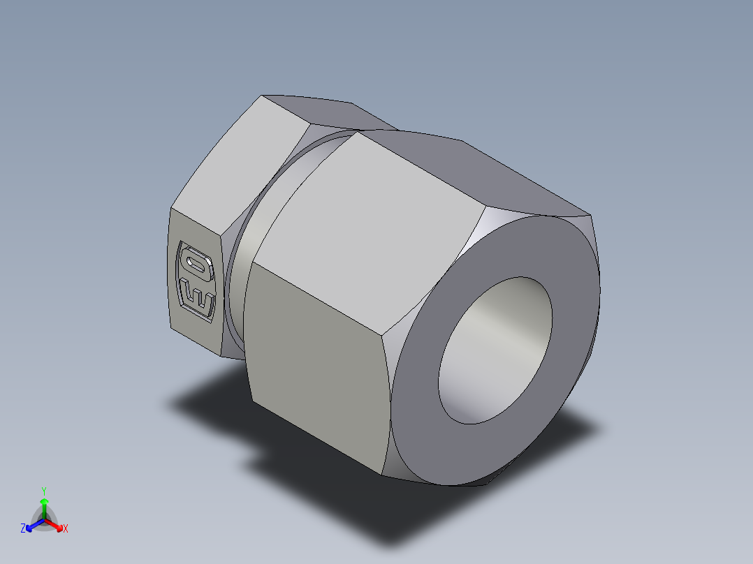 卡套式工业通用硬管接头EO_Blanking_plug_for_tube_ends_ROV12ZL71正等轴测图