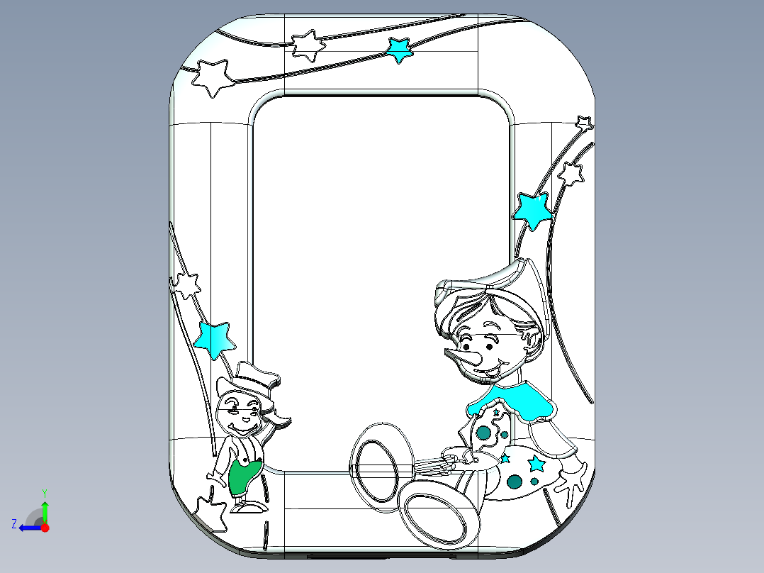 匹诺曹相框右视图