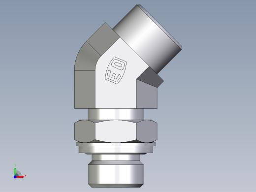 卡套式工业通用硬管接头EO_Adjustable_locknut_45_deg_elbow_VEE16SROMDCF前视缩略图