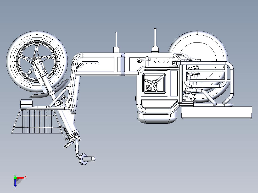 载重电动车俯视图