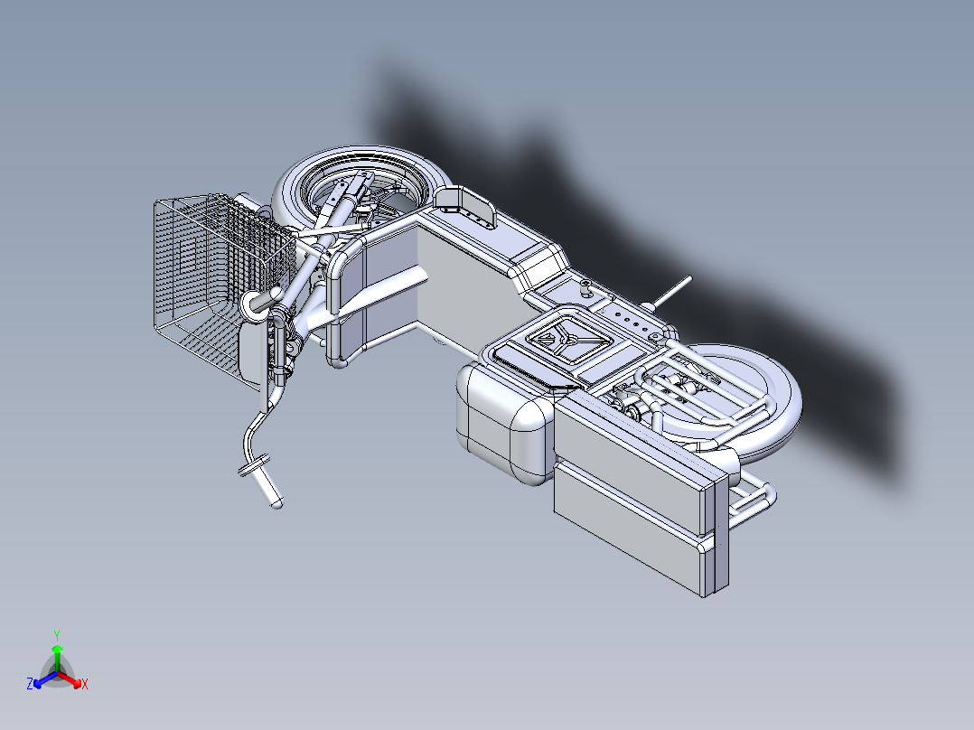 载重电动车正等轴测图