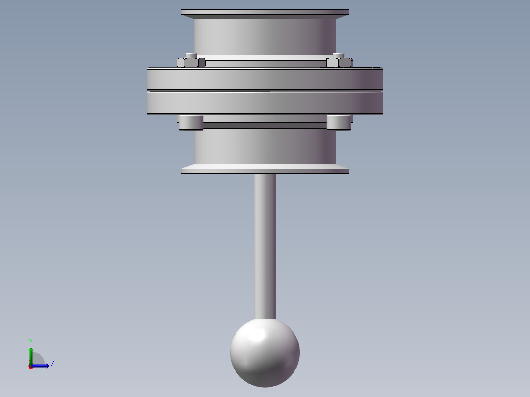 3寸拉杆式夹式蝶阀（实测）左视图