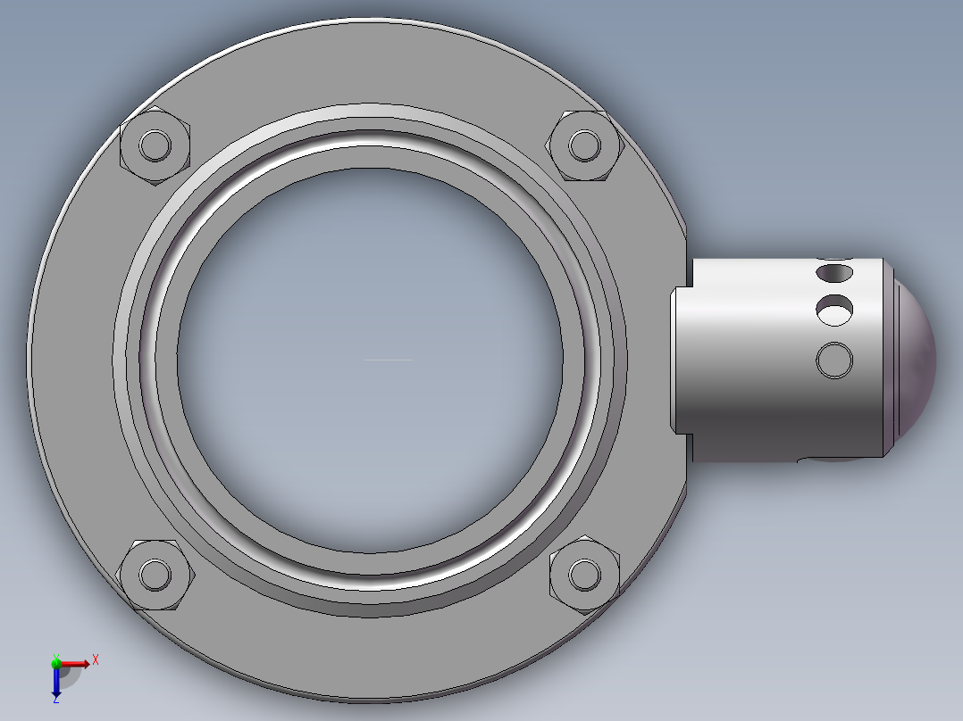3寸拉杆式夹式蝶阀（实测）俯视图