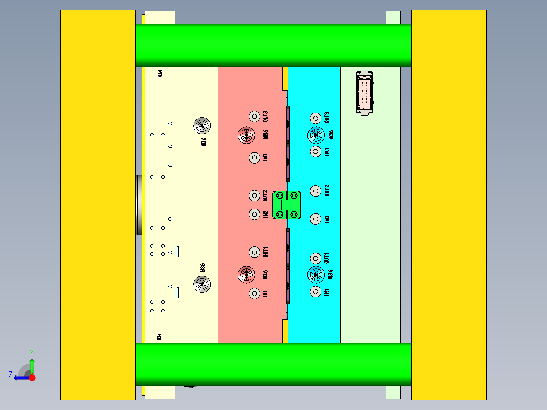 电池PC板模具右视图