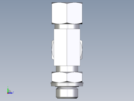 卡套式工业通用硬管接头EO_Adjustable_locknut_run_tee_LEE12LMCF左视缩略图