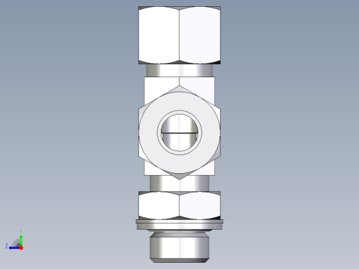 卡套式工业通用硬管接头EO_Adjustable_locknut_run_tee_LEE12LMCF右视缩略图