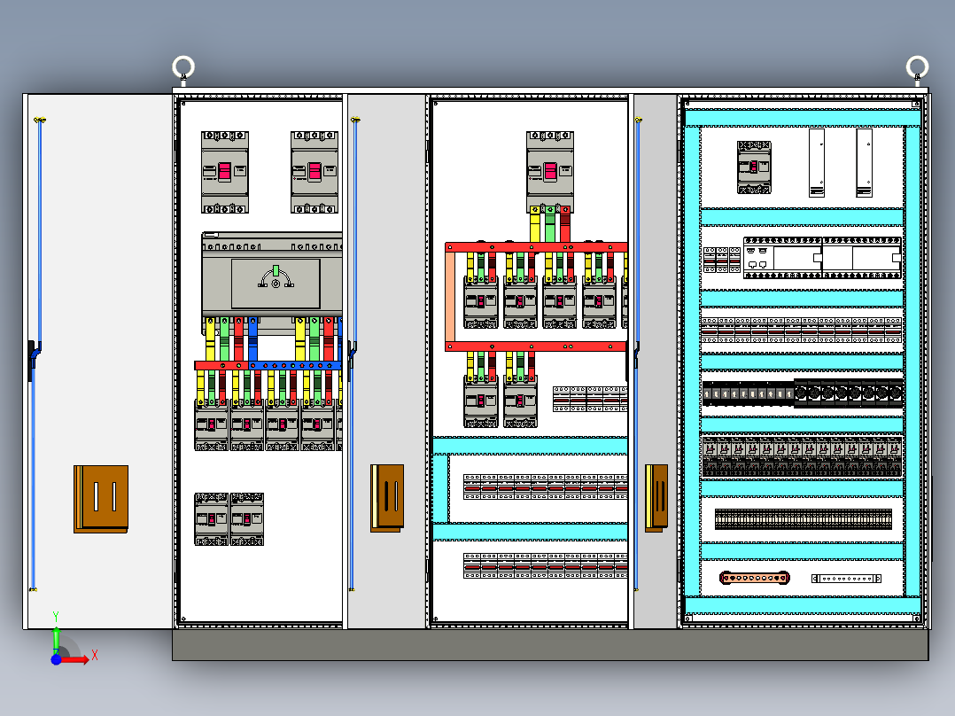 三柜组装双电源630Aplc延时控制柜 55346前视图