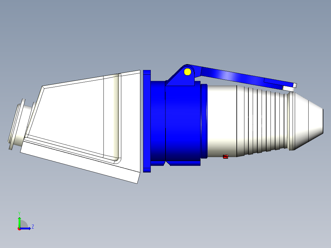 3芯16A航空插头工业连接器左视图