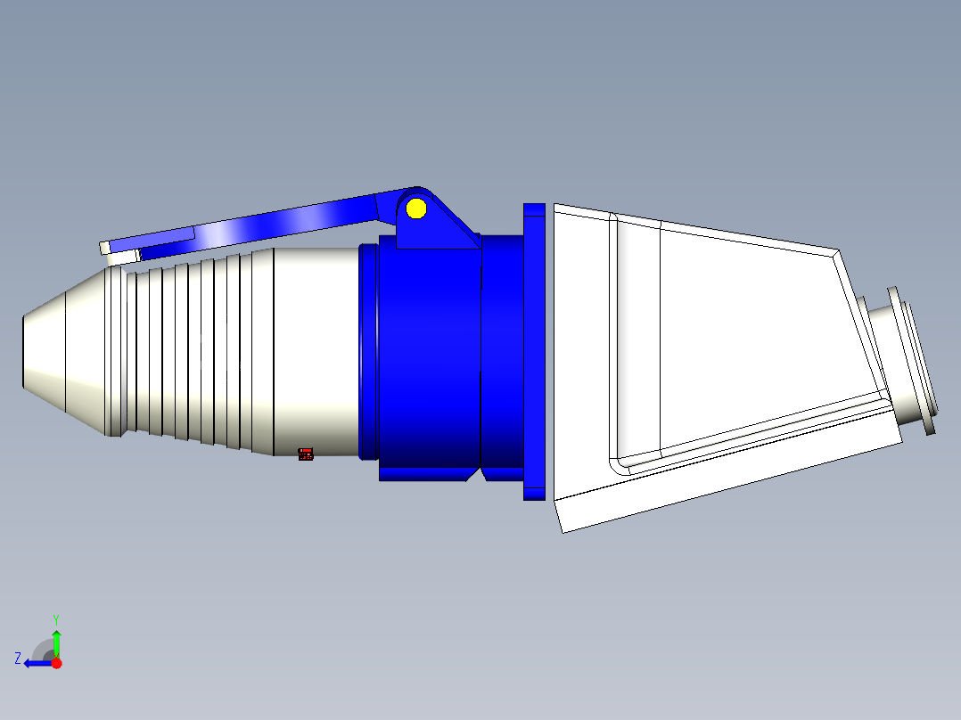3芯16A航空插头工业连接器右视图