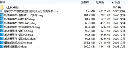 倾斜式10º螺旋输送机的设计及分析含9张CAD图缩略图