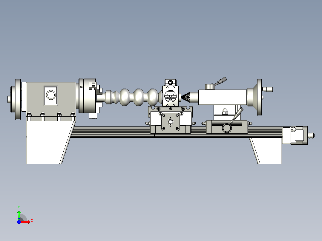 CNC数控木工车床3D数模图纸前视图
