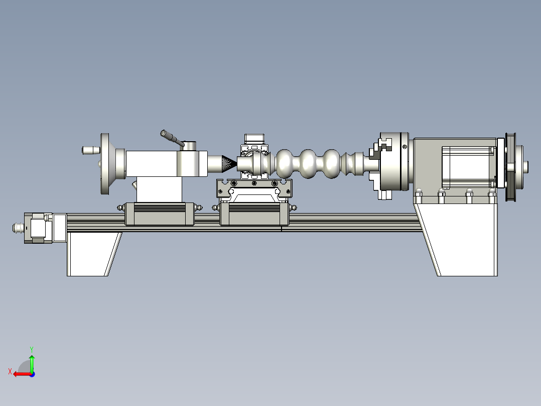 CNC数控木工车床3D数模图纸后视图