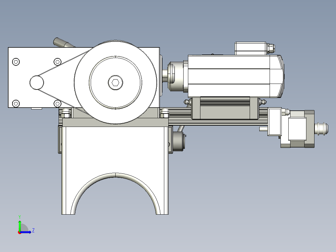 CNC数控木工车床3D数模图纸左视图