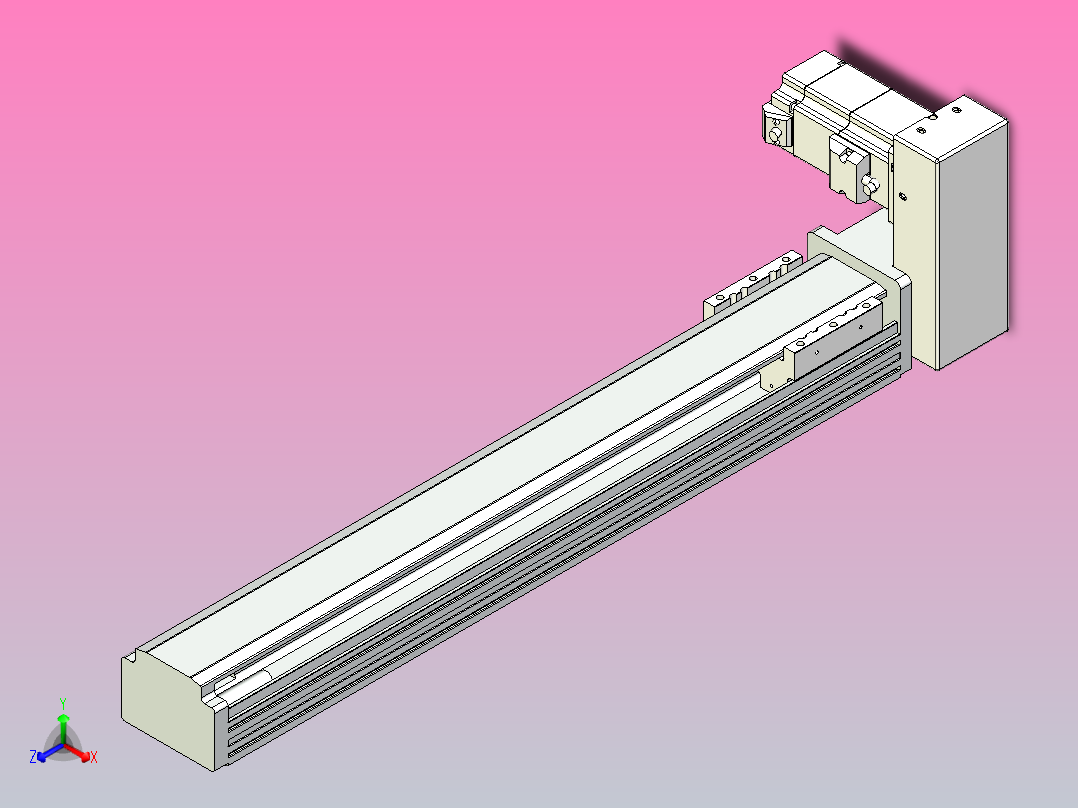 皮带直线轴半封闭可选导轨TPA-HNB-85D-90-L450-LU-C-P20-N3主视图