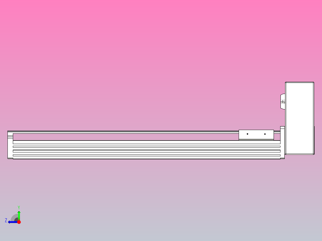 皮带直线轴半封闭可选导轨TPA-HNB-85D-90-L450-LU-C-P20-N3右视图