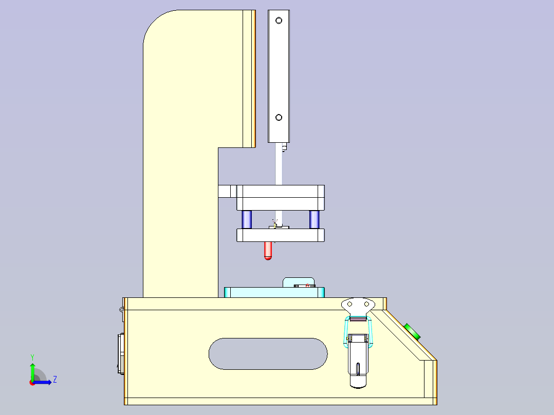 一款检验治具3D模型左视图