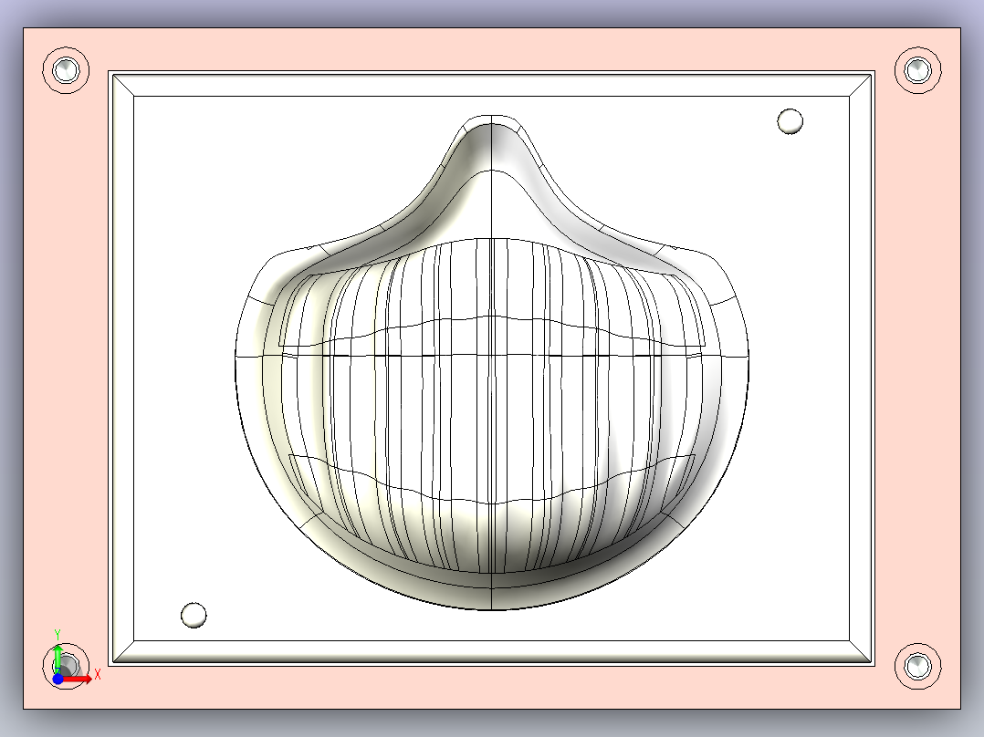 立体口罩总装3D图三维模型前视图
