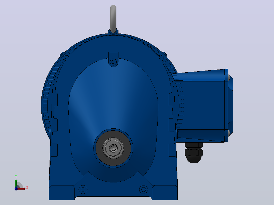 RX57底脚轴伸式安装斜齿轮减速机RX57-Y0.75-4P-80-M1-0°前视图