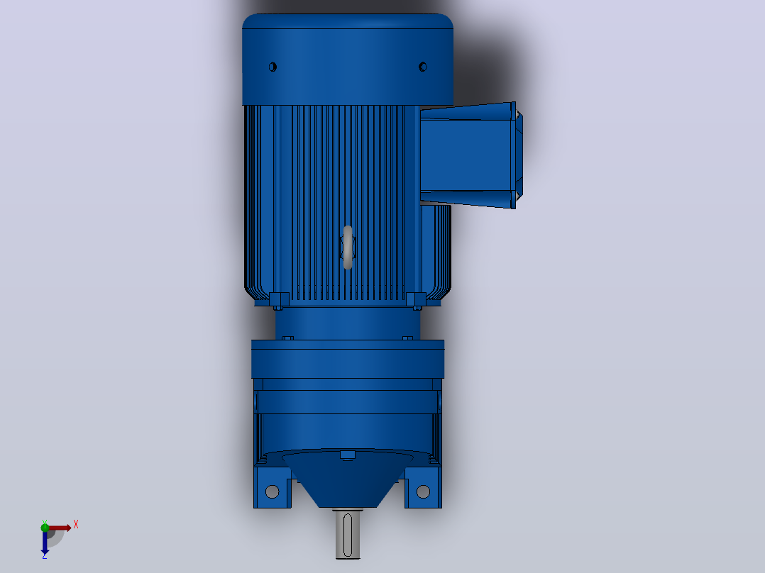 RX57底脚轴伸式安装斜齿轮减速机RX57-Y0.75-4P-80-M1-0°俯视图