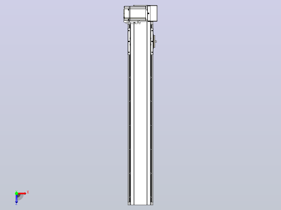 皮带直线轴半封闭可选导轨TPA-HNB-105D-90-L550-LU-C-P20-N3俯视图