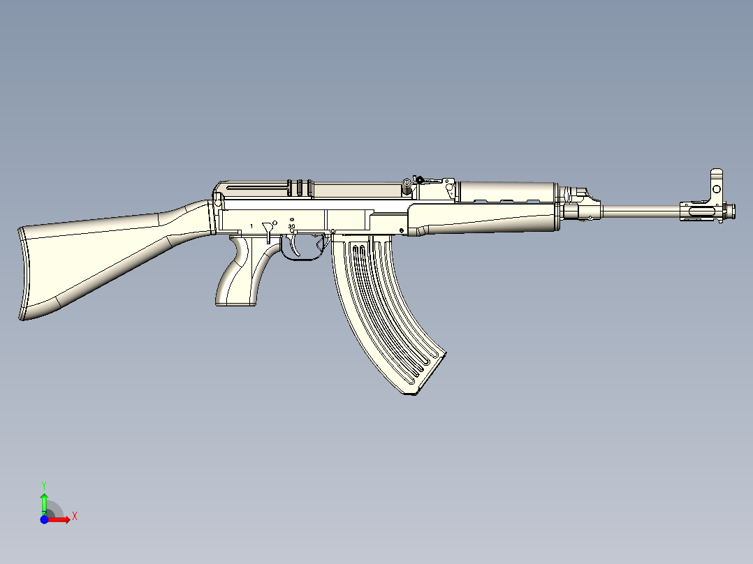 ak47突击步枪模型前视图