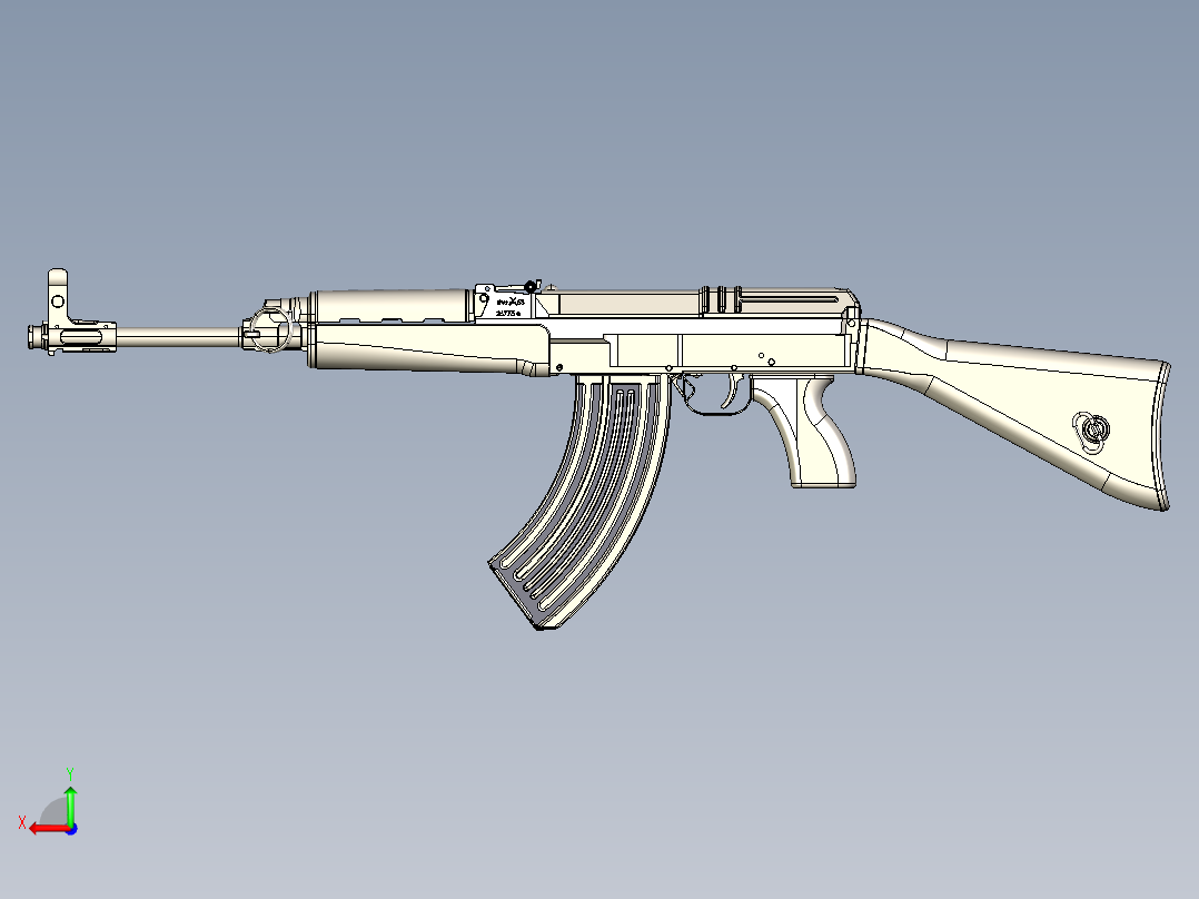 ak47突击步枪模型后视图