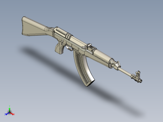 ak47突击步枪模型正等轴测缩略图