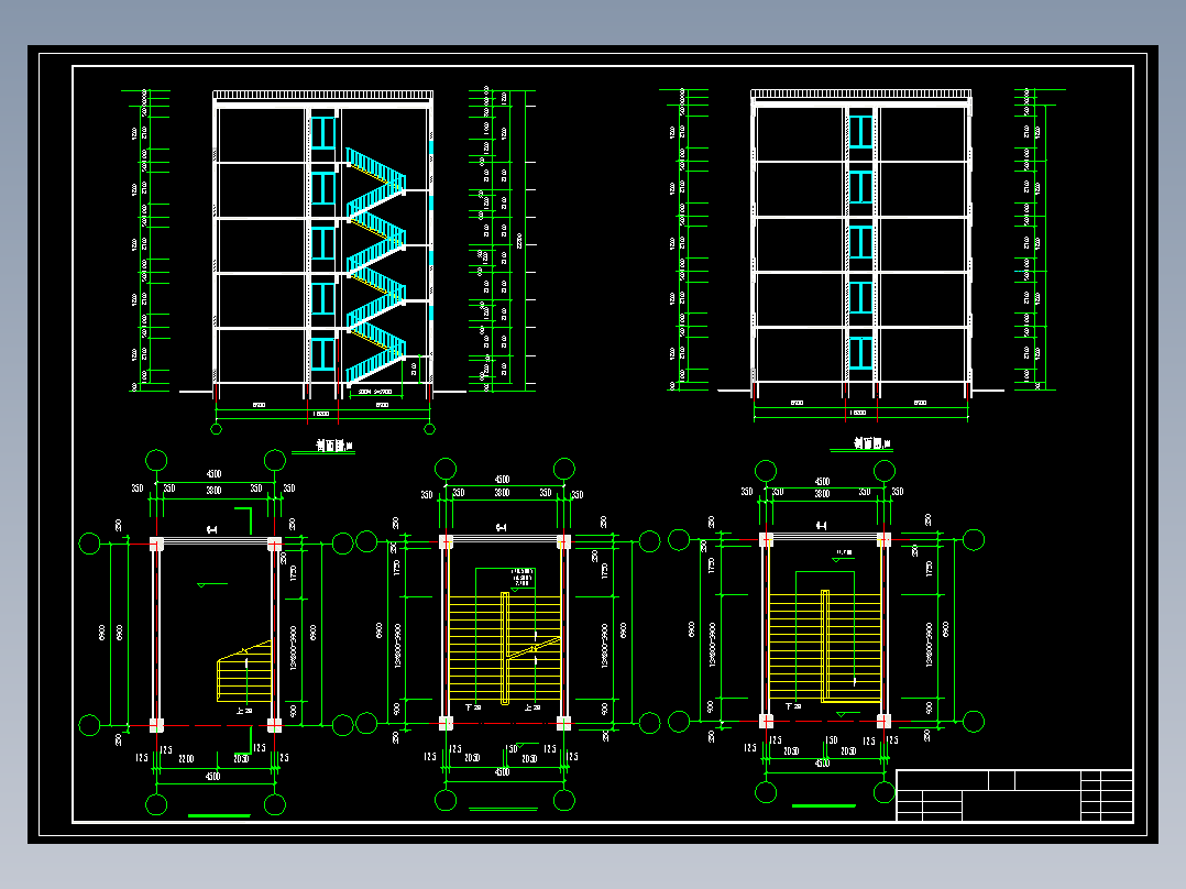 【五层】5880平米教学楼（计算书、建筑、结构图）