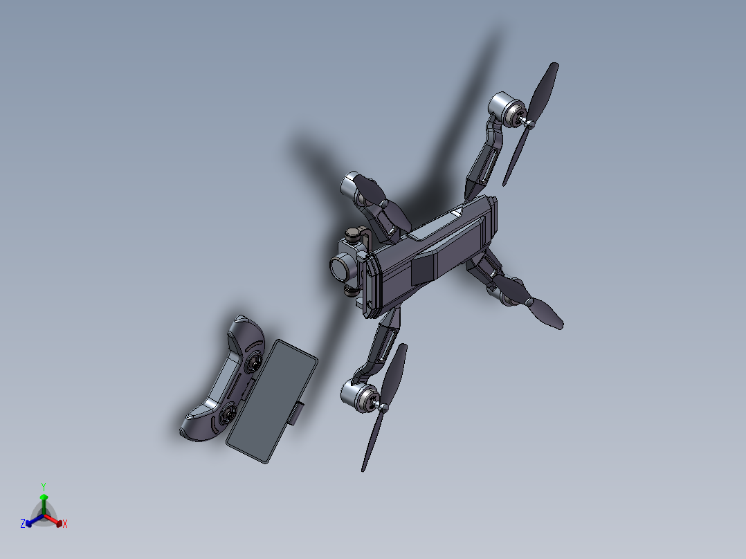 B03-Falcon Cam四轴航拍无人机造型正等轴测图