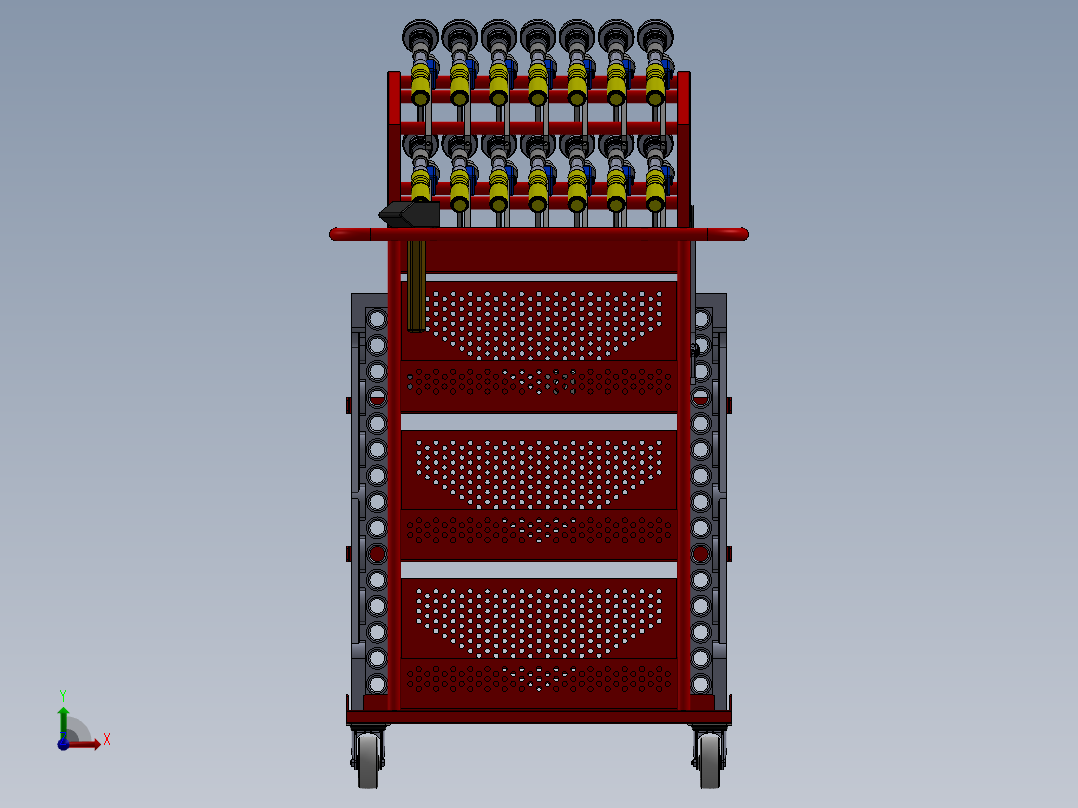 Siegmund工具车-用于焊接 夹具工作台工具的手推车前视图