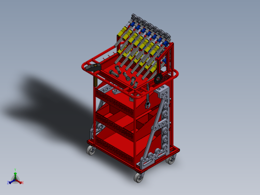 Siegmund工具车-用于焊接 夹具工作台工具的手推车正等轴测缩略图