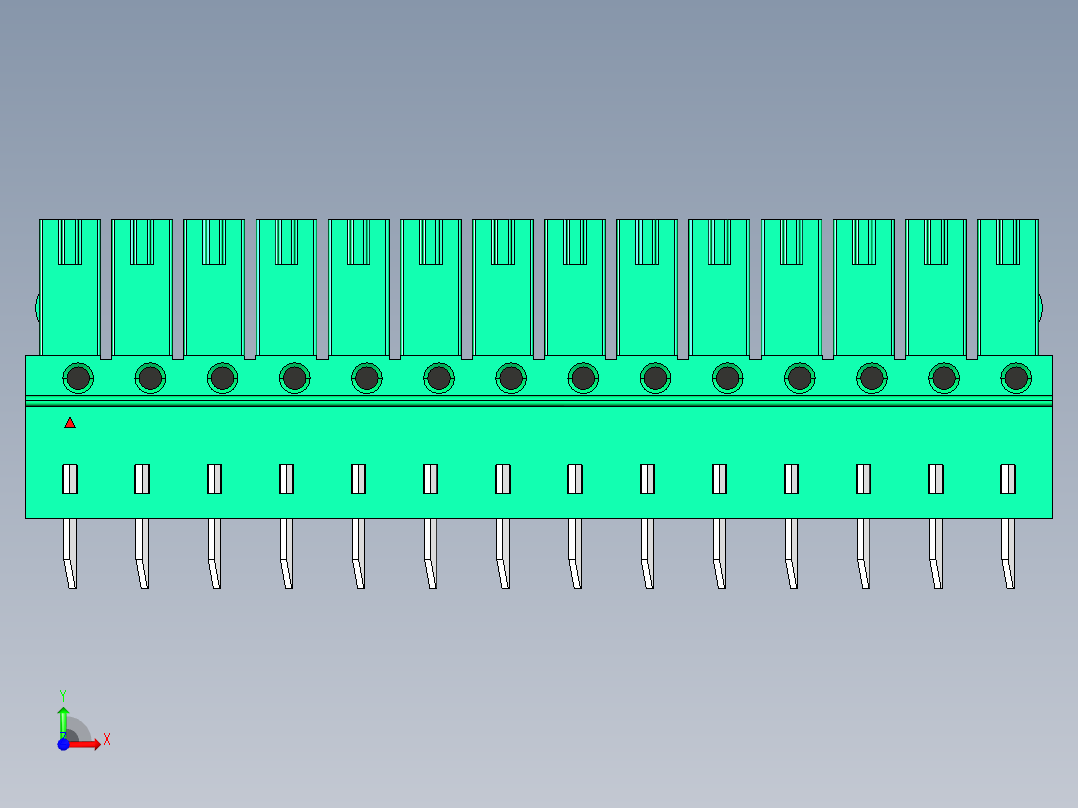 DEGSON 15EDG 系列 3.5mm 插拔式接线端子 FullPack-15EDGB-3.5-14P-14-00AH前视图