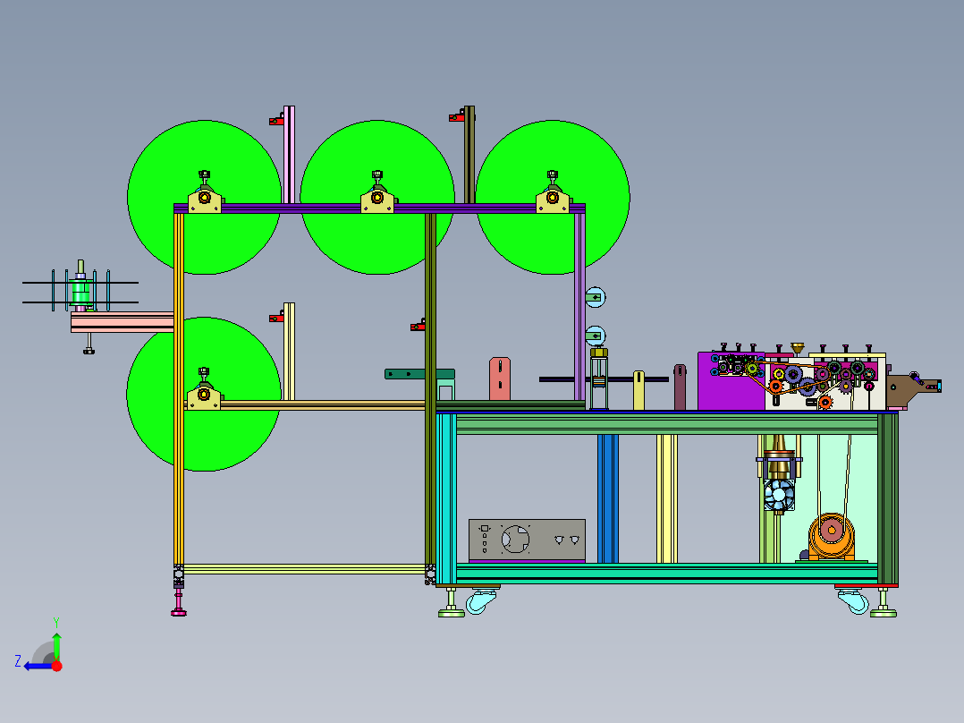 一拖一儿童头戴折叠口罩机右视图