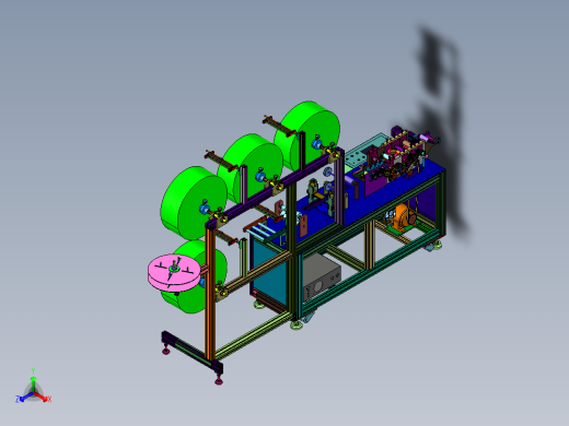 一拖一儿童头戴折叠口罩机正等轴测缩略图